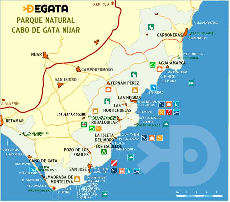 Mapa de Cabo de Gata